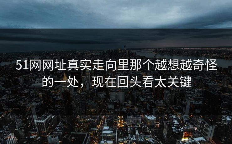 51网网址真实走向里那个越想越奇怪的一处，现在回头看太关键